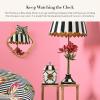 MACKENZIE-CHILDS Desk Clock, Retro Analog Clock for Room Decor, Brown-and-White Mocha Check(Pretty as a Bow)