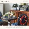 MACKENZIE-CHILDS Desk Clock, Retro Analog Clock for Room Decor, Brown-and-White Mocha Check(Royal Check)