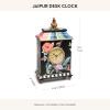 MACKENZIE-CHILDS Desk Clock, Retro Analog Clock for Room Decor, Brown-and-White Mocha Check(Tropical)