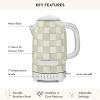 MACKENZIE-CHILDS Electric Kettle, Stainless-Steel Tea Kettle, Black-and-White Courtly Check(Sterling Check)