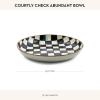 MACKENZIE-CHILDS Enamel Abundant Bowl, Decorative or Serving Bowl, 13-Cup Capacity, Brown-and-White Mocha Check(Courtly Check)