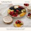 MACKENZIE-CHILDS Enamel Abundant Bowl, Decorative or Serving Bowl, 13-Cup Capacity, Brown-and-White Mocha Check(Rosy Check)