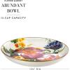 MACKENZIE-CHILDS Enamel Abundant Bowl, Decorative or Serving Bowl, 13-Cup Capacity, Brown-and-White Mocha Check(White Flower Market)
