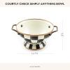 MACKENZIE-CHILDS Enamel Bowl, Serving Bowl for Entertaining, Everything Bowl, Brown-and-White Mocha Check(Courtly Check)
