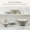 MACKENZIE-CHILDS Enamel Bowl, Serving Bowl for Entertaining, Everything Bowl, Brown-and-White Mocha Check(Courtly Check)
