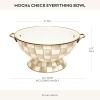 MACKENZIE-CHILDS Enamel Bowl, Serving Bowl for Entertaining, Everything Bowl, Brown-and-White Mocha Check(Mocha Check)