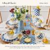 MACKENZIE-CHILDS Enamel Bowl, Serving Bowl for Entertaining, Everything Bowl, Brown-and-White Mocha Check(Royal Check)