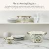 MACKENZIE-CHILDS Enamel Bowl, Serving Bowl for Entertaining, Everything Bowl, Brown-and-White Mocha Check(Sterling Check)