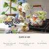 MACKENZIE-CHILDS Enamel Canister, Kitchen Storage Container with Lid, Large, Deck the Halls(White Flower Market)