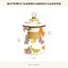MACKENZIE-CHILDS Enamel Canister, Kitchen Storage Container with Lid, Medium, Deck the Halls(Butterfly Garden)