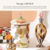 MACKENZIE-CHILDS Enamel Canister, Kitchen Storage Container with Lid, Medium, Deck the Halls(Butterfly Garden)