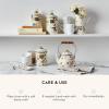 MACKENZIE-CHILDS Enamel Canister, Kitchen Storage Container with Lid, Small, Deck The Halls(Yellow Wildflower)