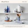 MACKENZIE-CHILDS Enamel Canister Set, Mini (14 oz.), Demi (24 oz.), and Small (38 oz.) Kitchen Containers, Blue-and-White Royal Check(Royal Check)