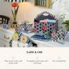 MACKENZIE-CHILDS Enamel Canister Set, Mini (14 oz.), Demi (24 oz.), and Small (38 oz.) Kitchen Containers, Blue-and-White Royal Check(Royal Check)