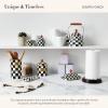 MACKENZIE-CHILDS Enamel Canister Set, Small (38 oz.), Medium (48 oz.), and Large (64 oz.) Kitchen Containers, Black-and-White Courtly Check(Courtly Check)