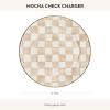 MACKENZIE-CHILDS Enamel Charger Plate, Charger Decoration Plate for Dinner Plates or Home Decor, 12 Inches, Brown-and-White Mocha Check(Mocha Check)