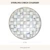 MACKENZIE-CHILDS Enamel Charger Plate, Charger Decoration Plate for Dinner Plates or Home Decor, 12 Inches, Brown-and-White Mocha Check(Sterling Check)