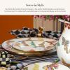 MACKENZIE-CHILDS Enamel Charger Plate, Decorative Plate for Home Decor, 12 Inches, Rosy English Garden(Butterfly Garden)