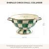 MACKENZIE-CHILDS Enamel Colander, Decorative Kitchen Strainer, Small, Pink-and-White Rosy Check(Emerald Check)