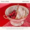 MACKENZIE-CHILDS Enamel Colander, Decorative Kitchen Strainer, Small, Pink-and-White Rosy Check(Rosy Check)