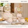 MACKENZIE-CHILDS Enamel Creamer, Creamer Dispenser with Pour Spout, Kitchen Enamelware, Pink-and-White Rosy Check(Rosy Check)