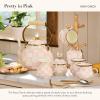 MACKENZIE-CHILDS Enamel Creamer and Sugar-Bowl Set, Cream Dispenser and Sugar Holder, Unique Kitchen Decor, Pink-and-White Rosy Check(Rosy Check)