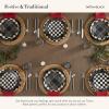 MACKENZIE-CHILDS Enamel Dinner Plate, Decorative Dinnerware Plate, 10 Inches, Brown-and-White Mocha Check(Black Tartan)