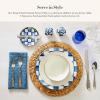 MACKENZIE-CHILDS Enamel Dinner Plate, Decorative Dinnerware Plate, 10 Inches, Brown-and-White Mocha Check(Royal Check)