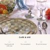 MACKENZIE-CHILDS Enamel Dinner Plate, Decorative Dinnerware Plate, 10 Inches, Brown-and-White Mocha Check(Sterling Check)