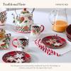MACKENZIE-CHILDS Enamel Dinner Plate, Decorative Dinnerware Plate, 10 Inches, Brown-and-White Mocha Check(Tartastic)