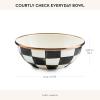 MACKENZIE-CHILDS Enamel Everyday Bowl, Serving Bowl for Entertaining, Extra Small, Brown-and-White Mocha Check(Courtly Check)