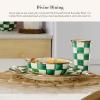 MACKENZIE-CHILDS Enamel Everyday Bowl, Serving Bowl for Entertaining, Extra Small, Brown-and-White Mocha Check(Emerald Check)