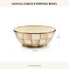 MACKENZIE-CHILDS Enamel Everyday Bowl, Serving Bowl for Entertaining, Extra Small, Brown-and-White Mocha Check(Mocha Check)