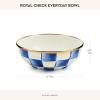 MACKENZIE-CHILDS Enamel Everyday Bowl, Serving Bowl for Entertaining, Extra Small, Brown-and-White Mocha Check(Royal Check)
