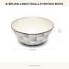 MACKENZIE-CHILDS Enamel Everyday Bowl, Serving Bowl for Entertaining, Extra Small, Brown-and-White Mocha Check(Sterling Check)