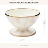 MACKENZIE-CHILDS Enamel Ice Cream Bowl, Serving Bowls for Entertaining, 2-Cup Capacity, Brown-and-White Mocha Check(Rosy Check)