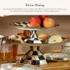 MACKENZIE-CHILDS Enamel Pedestal Platter, Round Cake Stand, Small, Gray-and-White Sterling Check(Courtly Check)
