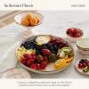 MACKENZIE-CHILDS Enamel Pinch Bowl, Small Bowl for Kitchen Ingredients, 1.5-Cup Capacity, Brown-and-White Mocha Check(Rosy Check)