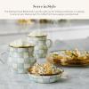 MACKENZIE-CHILDS Enamel Relish Dish, Small Serving Bowl for Entertaining, Brown-and-White Mocha Check(Sterling Check)