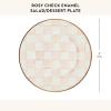 MACKENZIE-CHILDS Enamel Salad and Dessert Plate, Small Plate for Appetizers or Desserts, 8 Inches, Pink-and-White Rosy Check(Rosy Check)