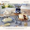 MACKENZIE-CHILDS Enamel Serving Bowl, Enamel Serveware Bowl, 12 Inches, Brown-and-White Mocha Check(Royal Check)