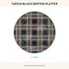 MACKENZIE-CHILDS Enamel Serving Platter, Decorative Serving Platter for Food, 16 Inches, Rosy Check(Black Tartan)
