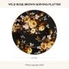 MACKENZIE-CHILDS Enamel Serving Platter, Decorative Serving Platter for Food, 16 Inches, Rosy Check(Brown Wild Rose)
