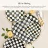 MACKENZIE-CHILDS Enamel Serving Platter, Decorative Serving Platter for Food, 16 Inches, Rosy Check(Courtly Check)