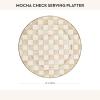 MACKENZIE-CHILDS Enamel Serving Platter, Decorative Serving Platter for Food, 16 Inches, Rosy Check(Mocha Check)