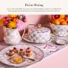 MACKENZIE-CHILDS Enamel Serving Platter, Decorative Serving Platter for Food, 16 Inches, Rosy Check(Sterling Check)