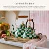 MACKENZIE-CHILDS Enamel Tea Kettle, Stylish Tea Kettle for Stovetop, Blue-and-White Royal Check, 2 Quarts(Emerald Check)