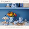 MACKENZIE-CHILDS Enamel Tea Kettle, Stylish Tea Kettle for Stovetop, Blue-and-White Royal Check, 2 Quarts(Royal Check)