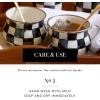 MACKENZIE-CHILDS Enamel Tea Party Set, Unique Teapot and Teacups, Tea Accessories Set, Black-and-White Courtly Check