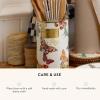 MACKENZIE-CHILDS Enamel Utensil Holder, Kitchen Utensil Holder for Countertop, Storage Caddy, Black-and-White Courtly Check(Butterfly Garden)
